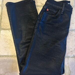 HUDSON Noa Stellar coated black denim jeans w/slight sparkle. Stretchy Size 25